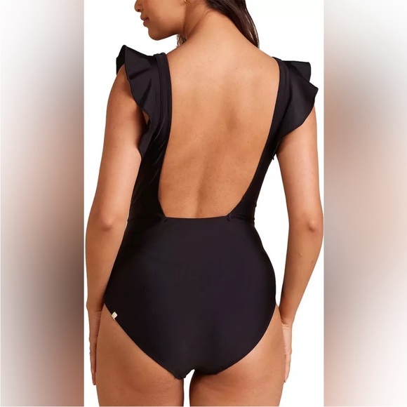 Summersalt Women's The Ruffle Backflip Swimsuit in Black Size 14 - Picture 3 of 12